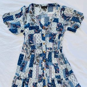 Roolee Patchwork Midi Dress